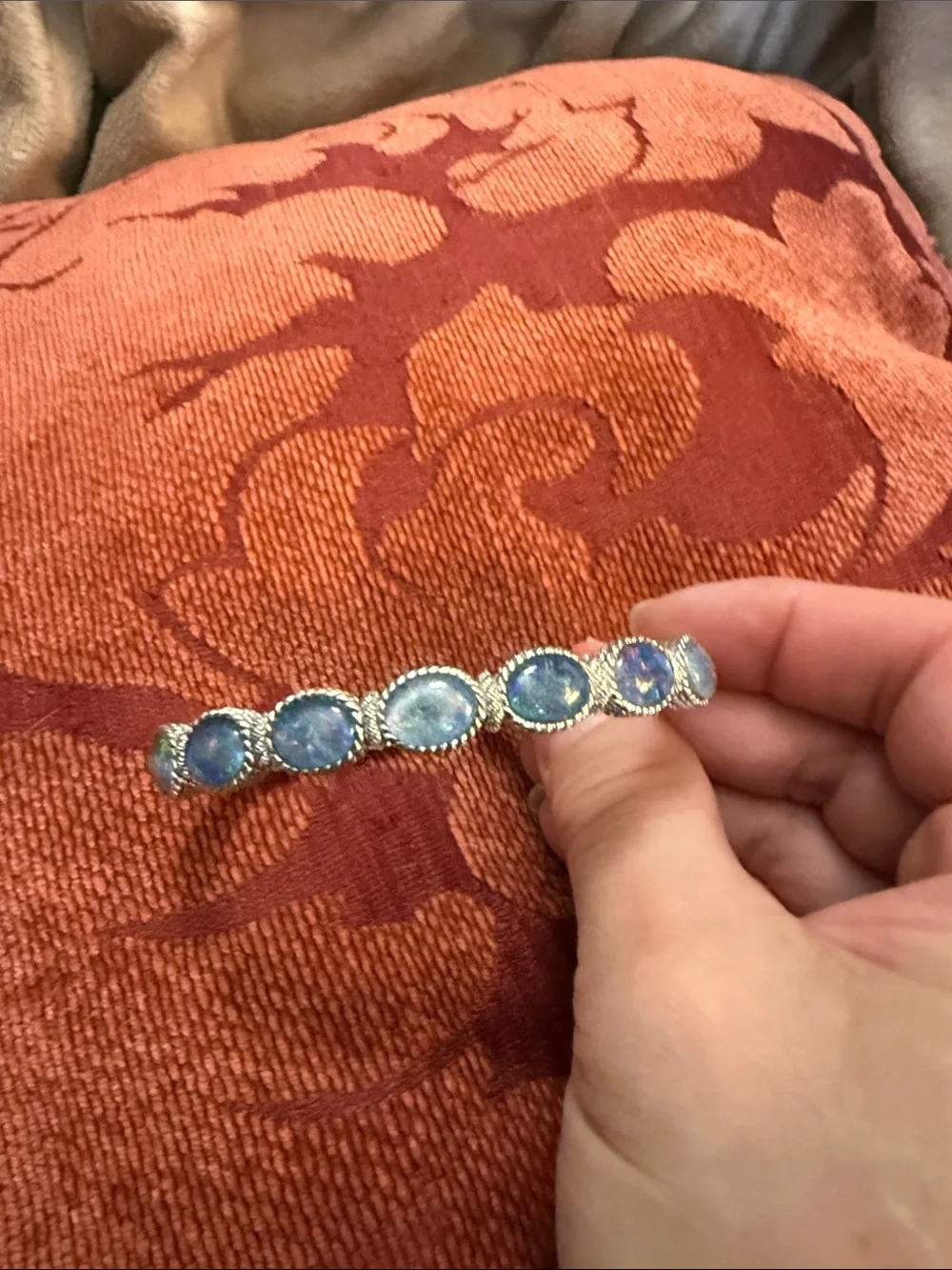 Judith Ripka Sterling Silver Blue Opal Link Bracelet - Women Jewelry - Picture 1 of 10